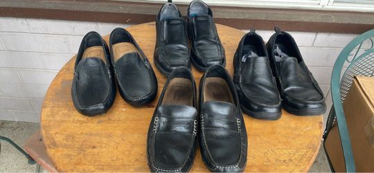 Lot of 4 Black Leather Dress Shoes