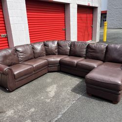 Palliser Brown 100% Real Leather Sectional Couch