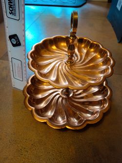 2 Tier Copper Trays As Is