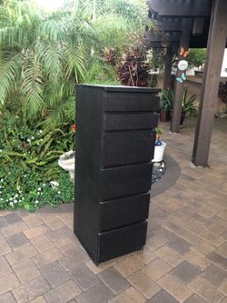 IKEA Dark Wood Dresser with Flip-Top Mirror