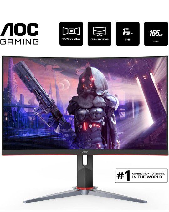 AOC - G2 Series C27G2 27" LED Curved FHD FreeSync Premium Monitor (DisplayPort, HDMI, VGA) - Black/Red

