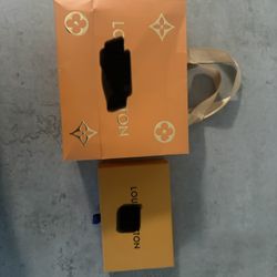 Lv Black Leather Bracelet