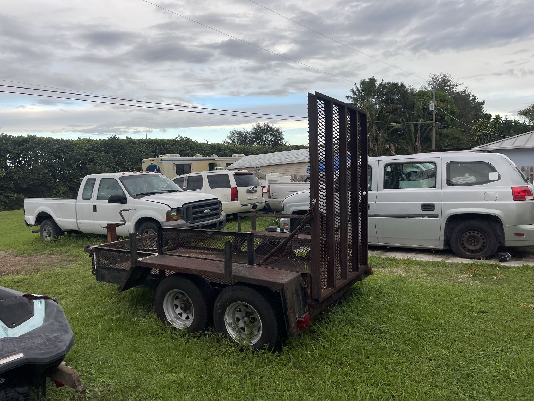 Heavy Duty Equipment Trailer With Folding Gate 