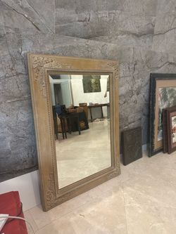 Large Ornate Gold-Tone Mirror with Beveled Glass $50 or best offer