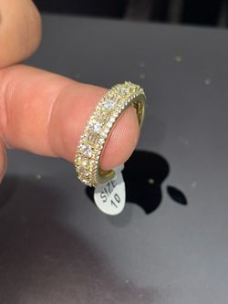Gold CZ Eternity Band Ring Size 10