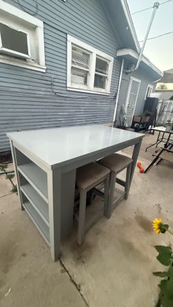 Stool table with storage