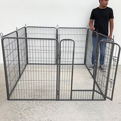 (NEW) $115 Dog 8-Panel Playpen, Each Panel 40” Tall X 32” Wide Heavy Duty Pet Exercise Fence Crate Kennel Gate