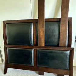 Leather Sleigh Bed Frame