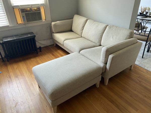 Oatmeal Woven Noelle Sofa And Ottoman from World Market for Sale in Winston-Salem, NC - OfferUp