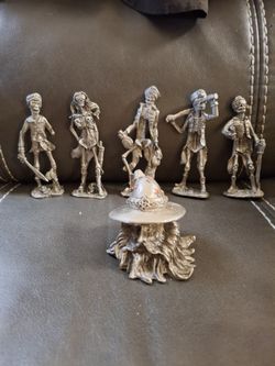 Pewter Figurine 5 Pirate 4" inches also Wizard