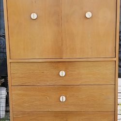 1960's Mid Century Dresser Tallboy Blonde Wood *VERY MILD WEAR
