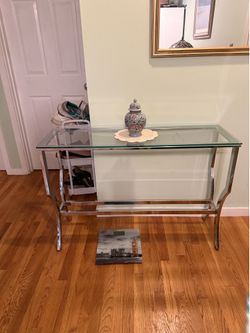 Glass and metal console 44x27x11