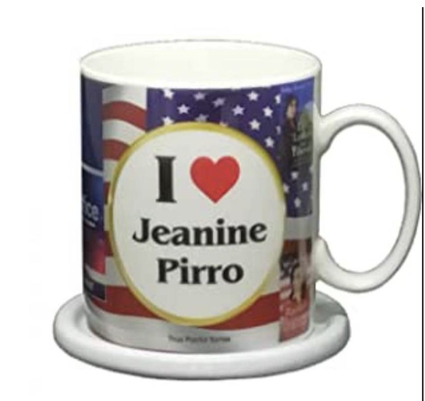 Jeanine Pirro Coffee Mug with Photo White Ceramic Collectible Large 15 Ounce no coaster