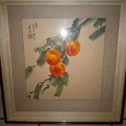 Oriental Calligraphy Water Painting Vintage Authentic 