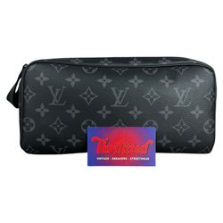 Louis Vuitton Dopp Kit Monogram Eclipse Damier Black Leather Canvas Toilet Pouch M46354 MSRP $1020