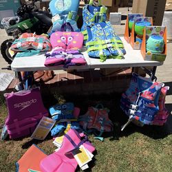 Speedo swimming vest and water shoes