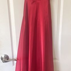 Betsy & Adam Red Satin Backless  Dress Size 0