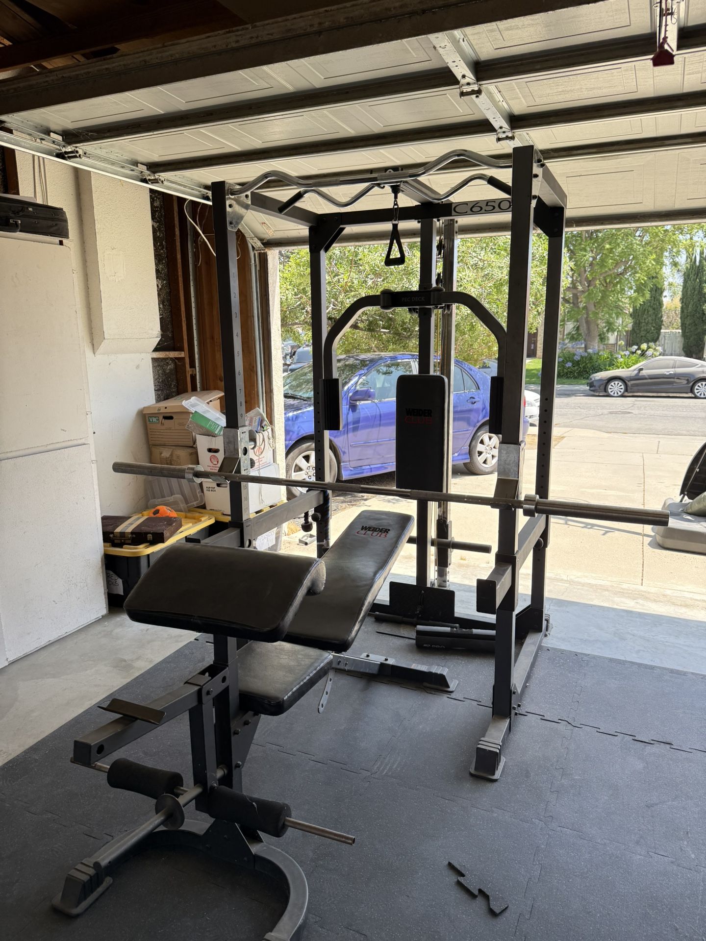 Power Rack with bench and weights