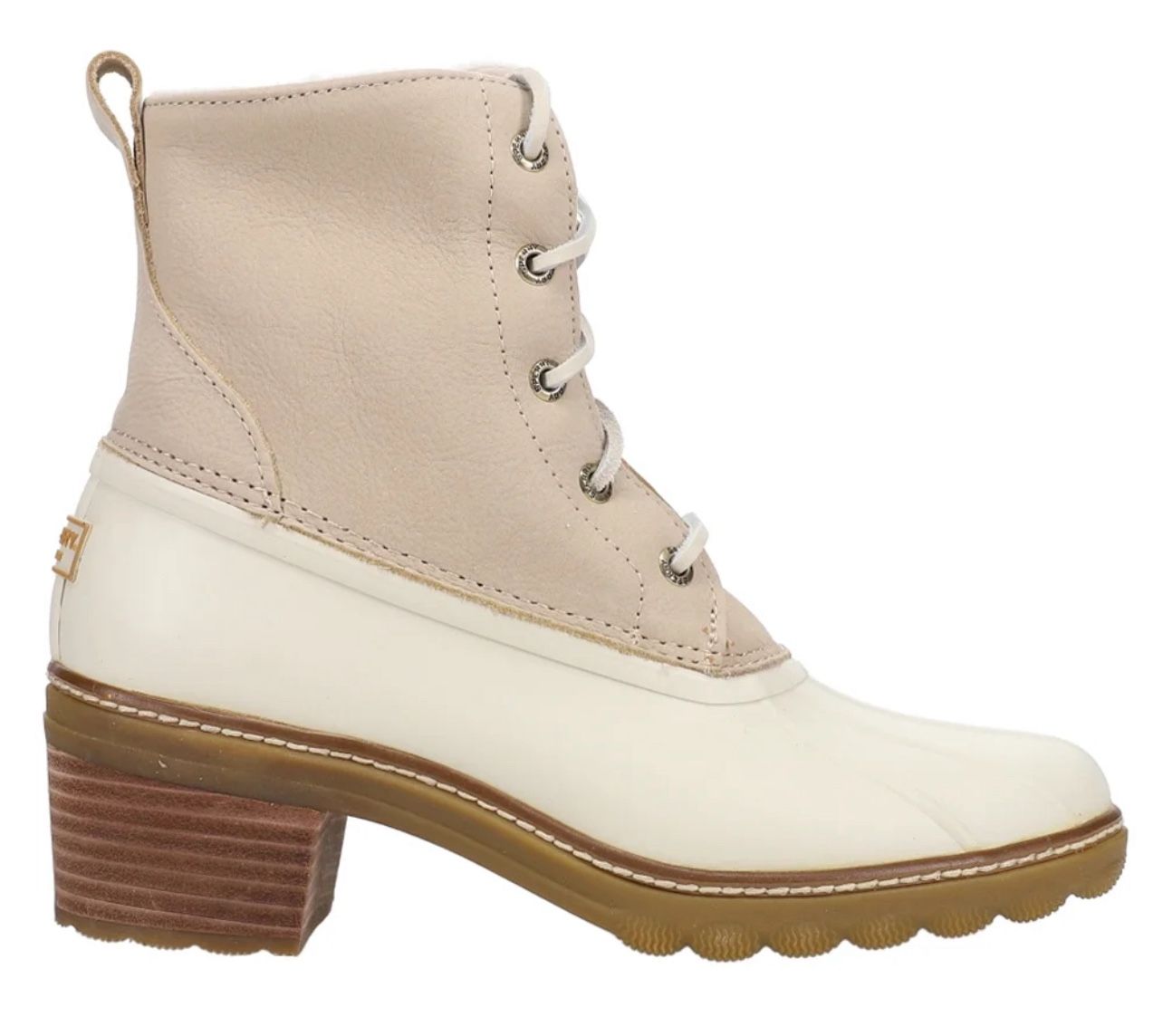 Sperry Saltwater Boots with a heal