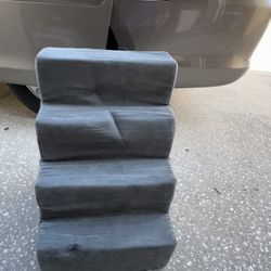 4-Step Foam Pet Stairs with Washable Cover – Dog/Cat Bed & Couch Steps