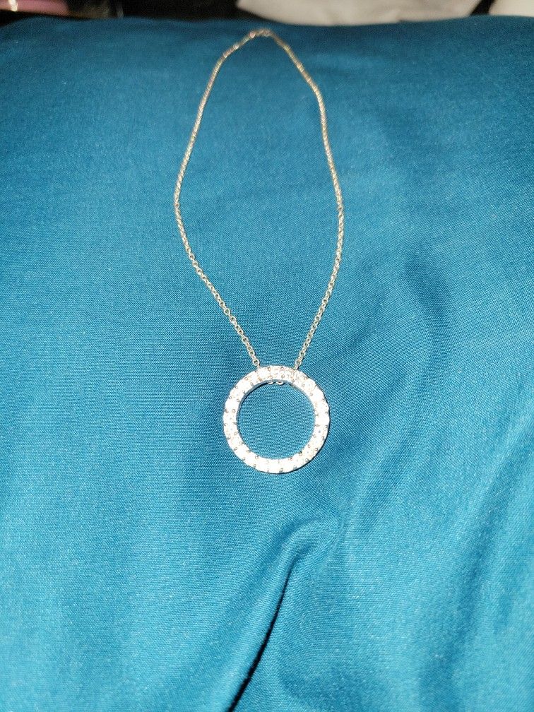 Cubic Zirconia Pendant Silver Plated Necklace