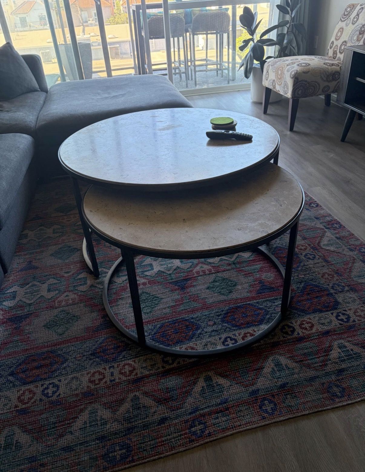 Marble-topped Nesting Coffee Tables