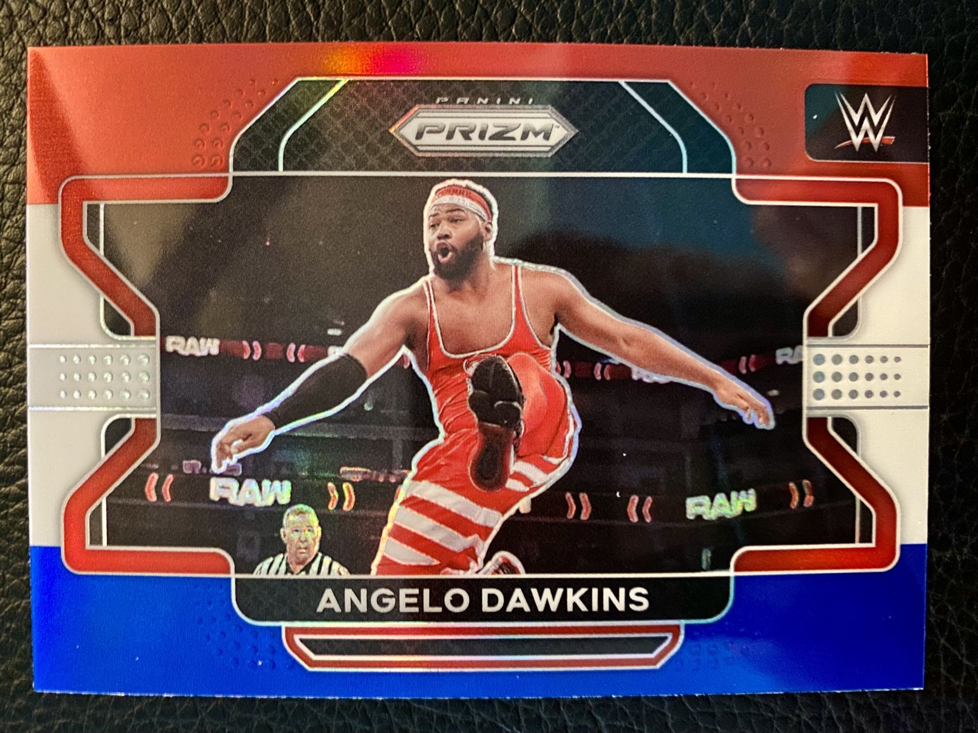 Angelo Dawkins 2022 Panini Prizm WWE #64 RED WHITE & BLUE PRIZM!
