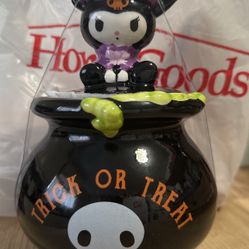 Kuromi Witch Lidded Ceramic Candy Bowl