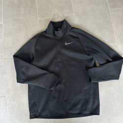 Black Nike Dri-fit Quarter Zip Thermal Jacket