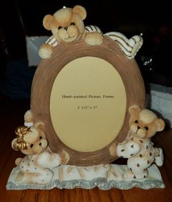 Teddy Bear Oval Picture Frame in Box