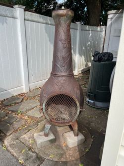 Steel Outdoor Chiminea with Butterfly Design