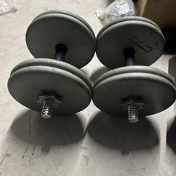 pair of 45lb adjustable dumbbells. 90lb in total 	