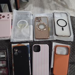LOT of  iPhone cases mixed series 7 in total,  16 pro Glass screen protector and apple watch cases.
