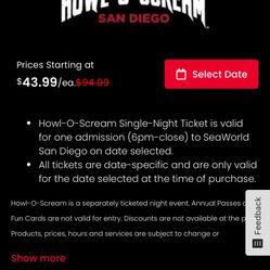 Howl O Scream San Diego Tickets 