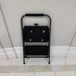 COSCO 2-Step Household Folding Steel Step Stool, Black