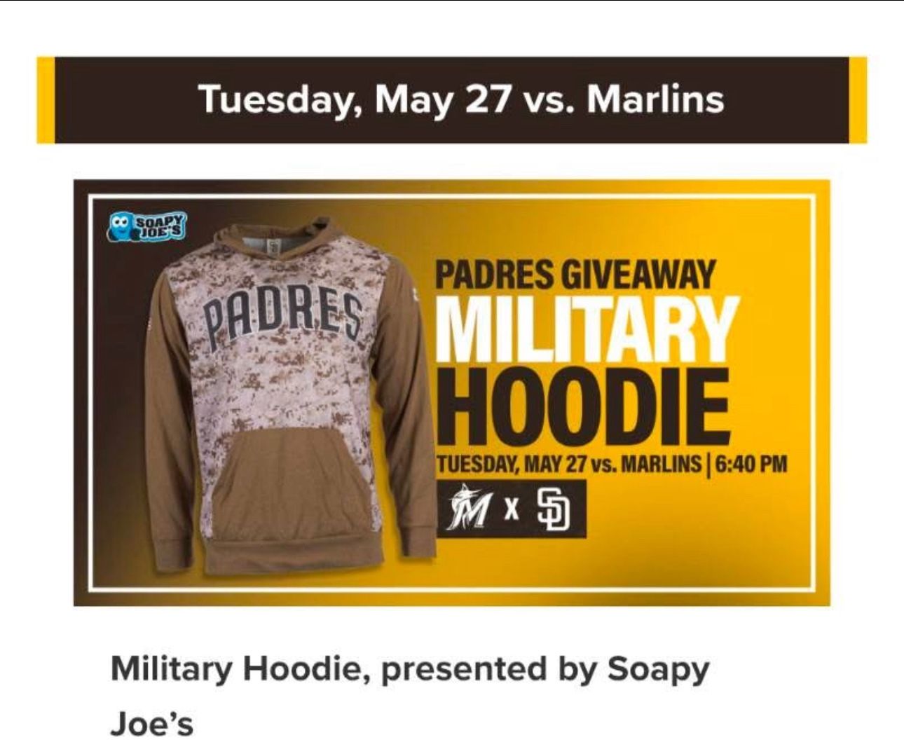 Padres Vs Marlins TUESDAY (5/27)