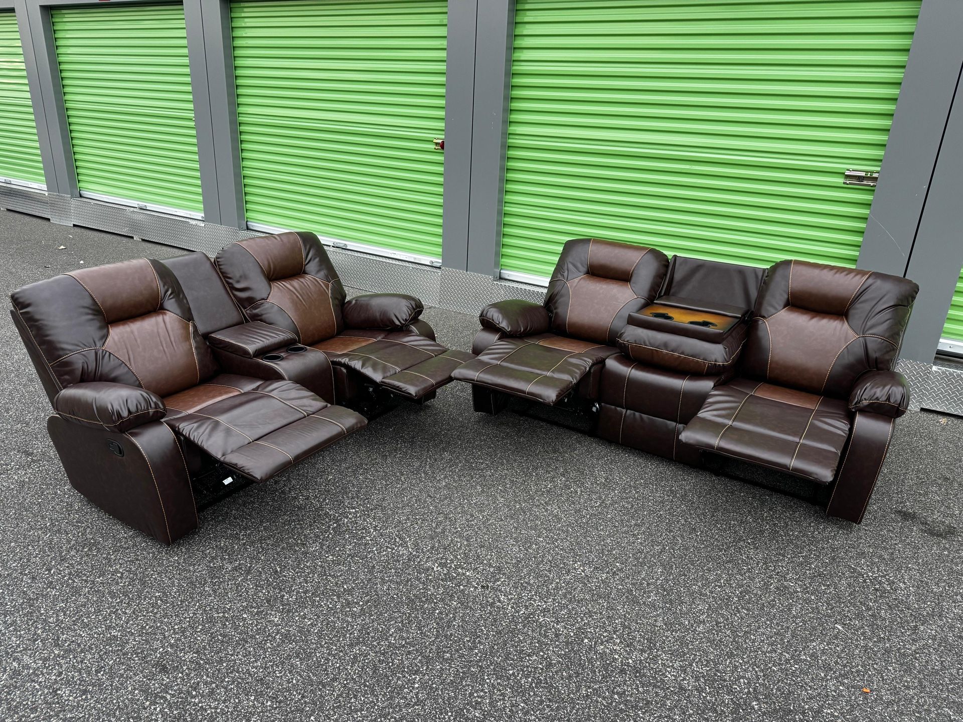 FREE DELIVERY AND INSTALLAT 🚚 Brand New in Box 📦 2 - Piece Reclining Sofa and Love seat Brow Color