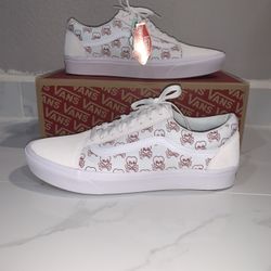 New Vans shoes ComfyCush Off white color With Red Hearts Size 11 1/2