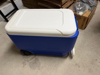 38 QT Rolling Cooler with Wheels, Hard Ice Chest