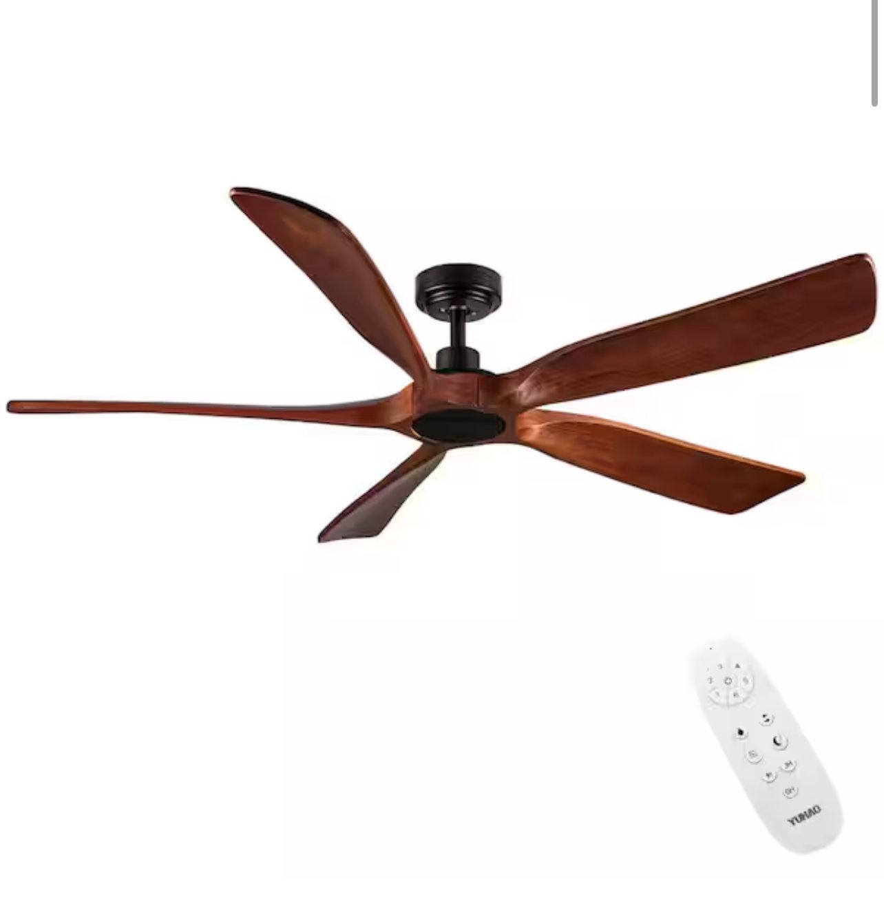 Shamshla 60 in. Indoor Farmhouse Black Wood Ceiling Fan with Remote Control for Living Room or Patio