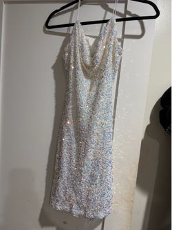 White Sequin Formal Dress – Prom / Quinceañera / Evening Gown
