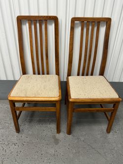 2-Used Wooden Dining Chairs