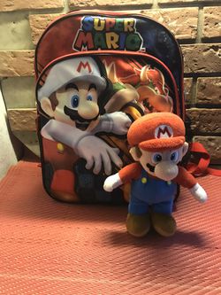 Super Mario plush doll Featuring Bowser / Large Backpack! New!