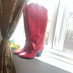 Women’s Red Leather Cowboy Boot