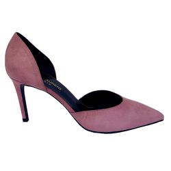 YSL Saint Laurent Women's Pink Suede Leather D'orsay Pumps Heels 38.5 