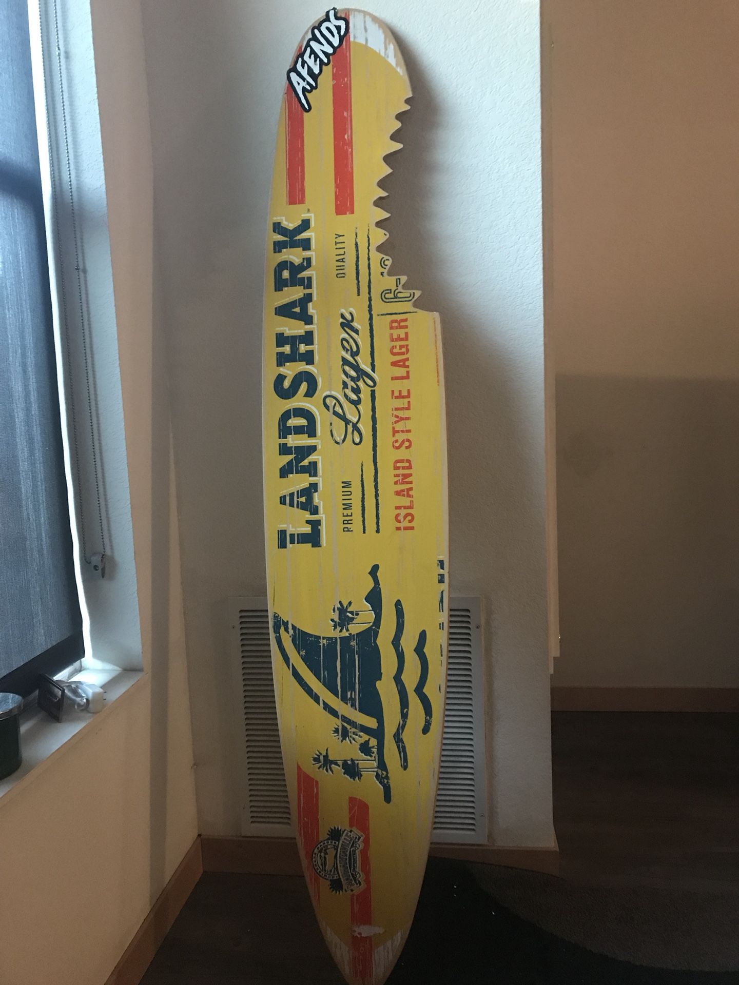 Margaritaville Outdoor Wall Art Landshark Lager Surfboard Beach Sign