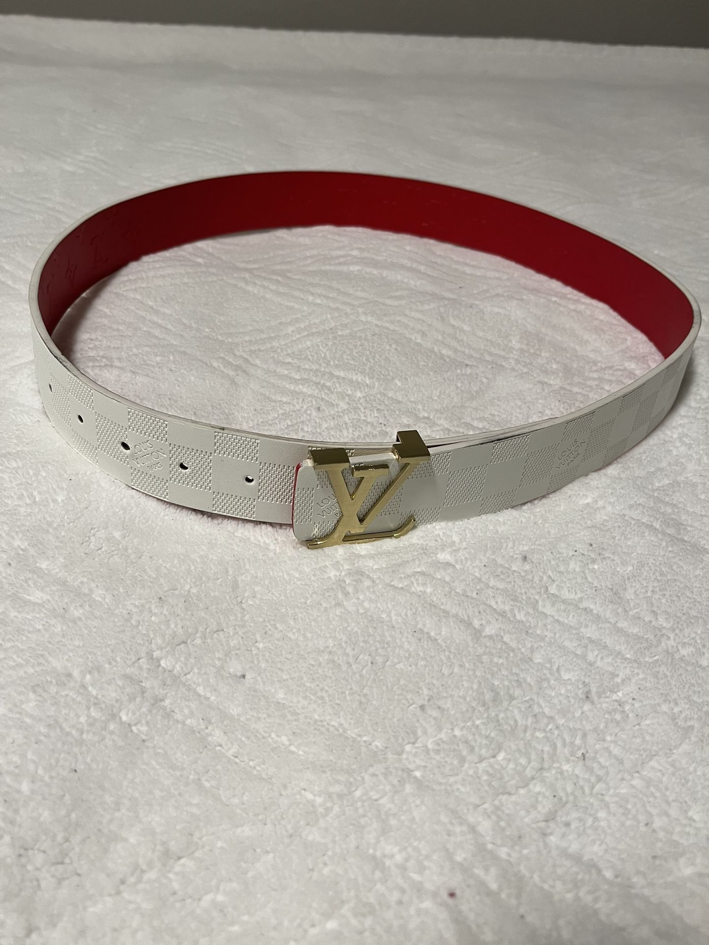 LV Initiales 40 mm White/Red Reversible Belt