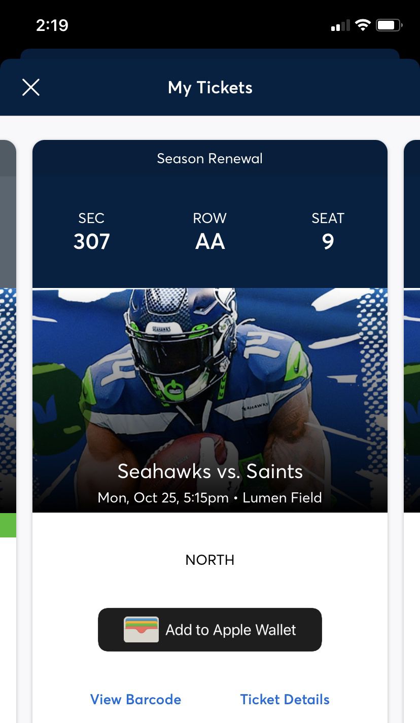 3 Seahawks Tickets Vs New Orleans Saints 10/25