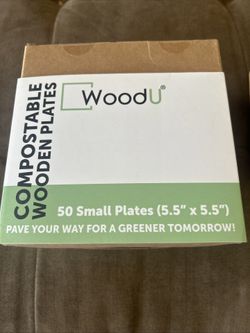 WoodU Compostable Wooden Plates Shower Wedding Charcuterie 
