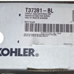 NEW Kohler K-T37391-BL PureFlo Bath Drain and Overflow Trim Kit - Matte Black
